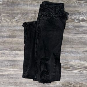size 24 black ripped skinny jeans
